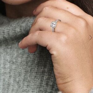 Pandora Sparkle Square Halo Ring